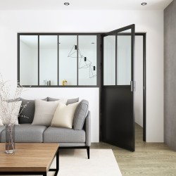 Porte battante Atelier - Ouvrant Droite + Verri&egrave;re 2 &agrave; 6 vitrages